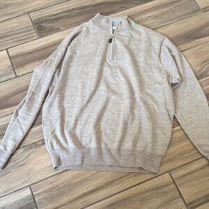 Peter Millar Beige Zip-Up Sweater